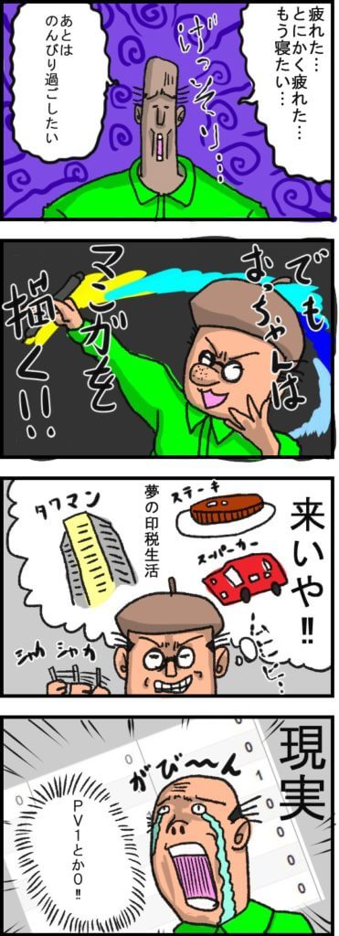 あいらぶ日曜日　印税生活　四コマ漫画